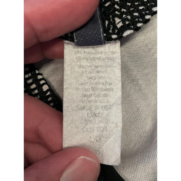 Eien Jumpsuit Womens Large Black White Geo Print Sleeveless Surplice Made USA - Picture 10 of 10